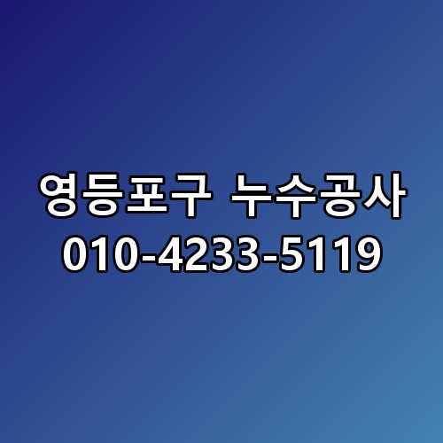 영등포구 누수공사 010-4233-5119 해봤더니 예상과 완전 달랐네요
