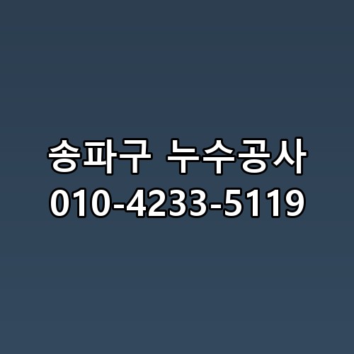 송파구 누수공사 010-4233-5119 이게 어떻게 된 일인지