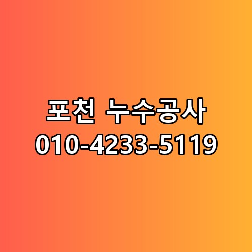 포천 누수공사 010-4233-5119 실제로 보니 느낌이 다르네요