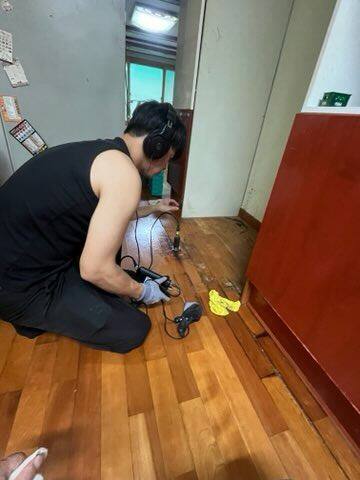 누수 현장 거실 바닥 배관 작업