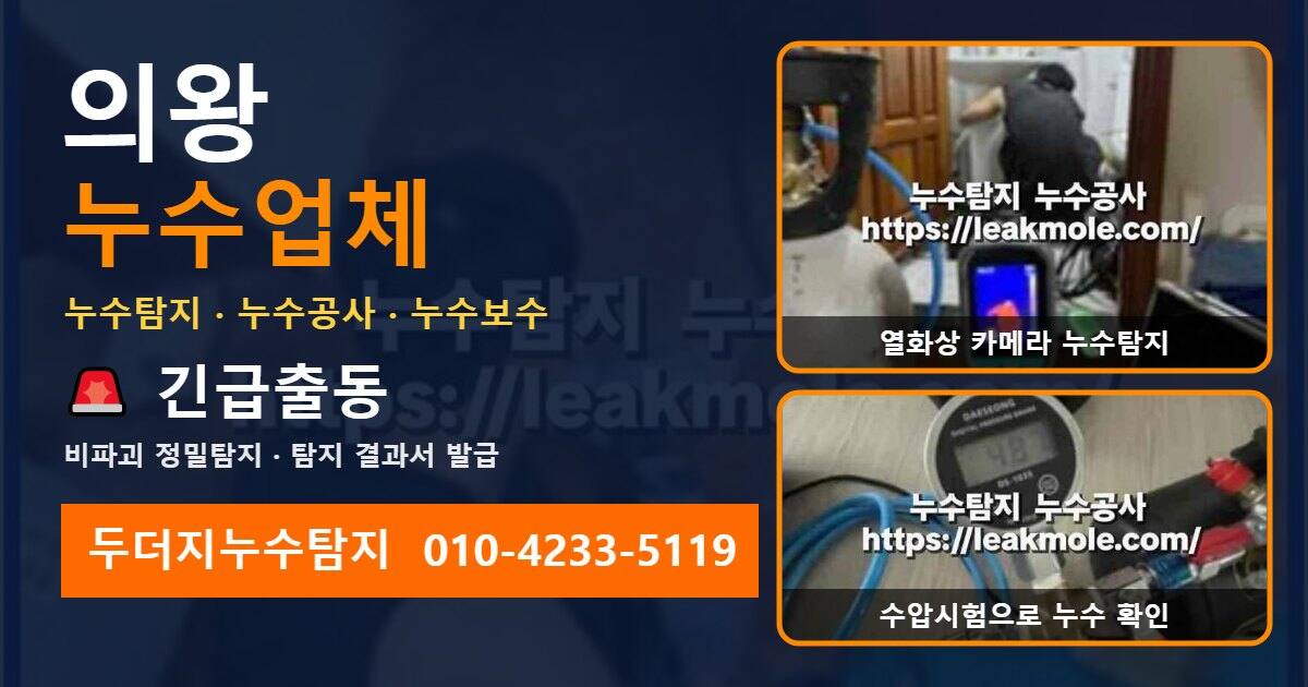 의왕누수업체 두더지누수탐지 010-4233-5119