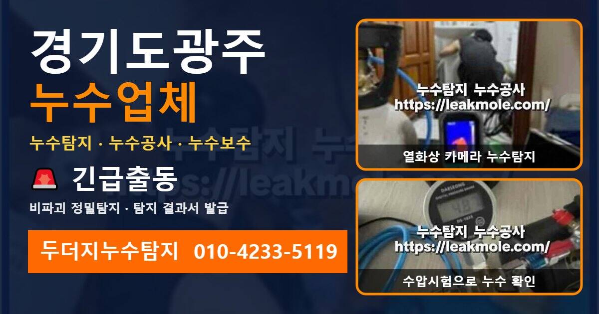 경기도광주누수업체 두더지누수탐지 010-4233-5119