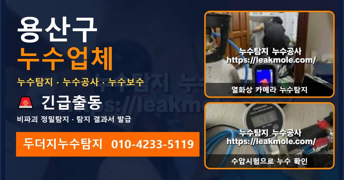 용산구누수업체 두더지누수탐지 010-4233-5119